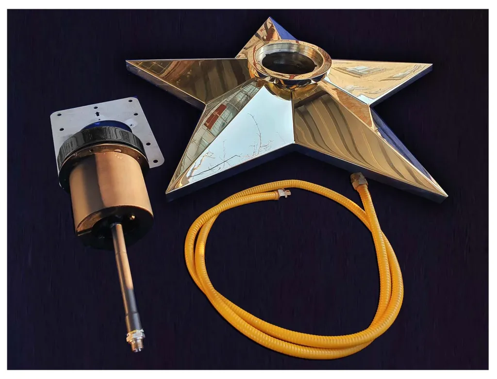 Вечный огонь звезда из бронзы с газовой ветроустойчивой горелкой в сборе - комплект поставки Усинск 